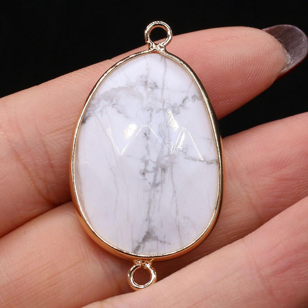 1Pc Reiki Healing Crystal Connector, Energy Natural Stone Gemstone Pendant Connectors for Jewelry Making DIY Necklace Bracelet Accessories Crafts