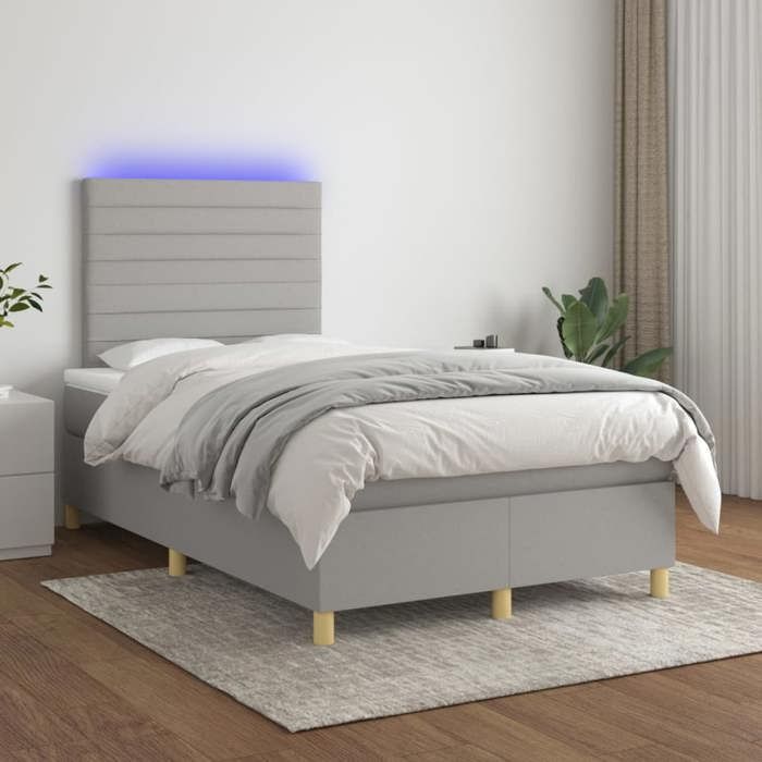 VidaXL Sommier à Lattes de Lit avec Matelas et LED, Lit Rembourré, Lit Double, Lit Adulte de Chambre à Coucher Intérieur, 3135501