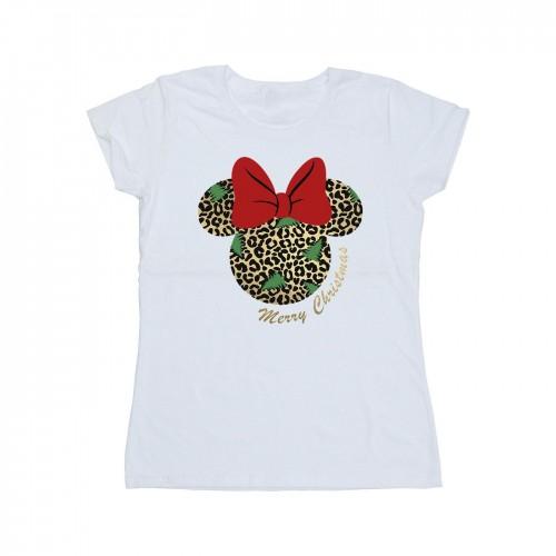 

Disney Womens/Ladies Minnie Mouse Leopard Christmas Cotton T-Shirt XXL