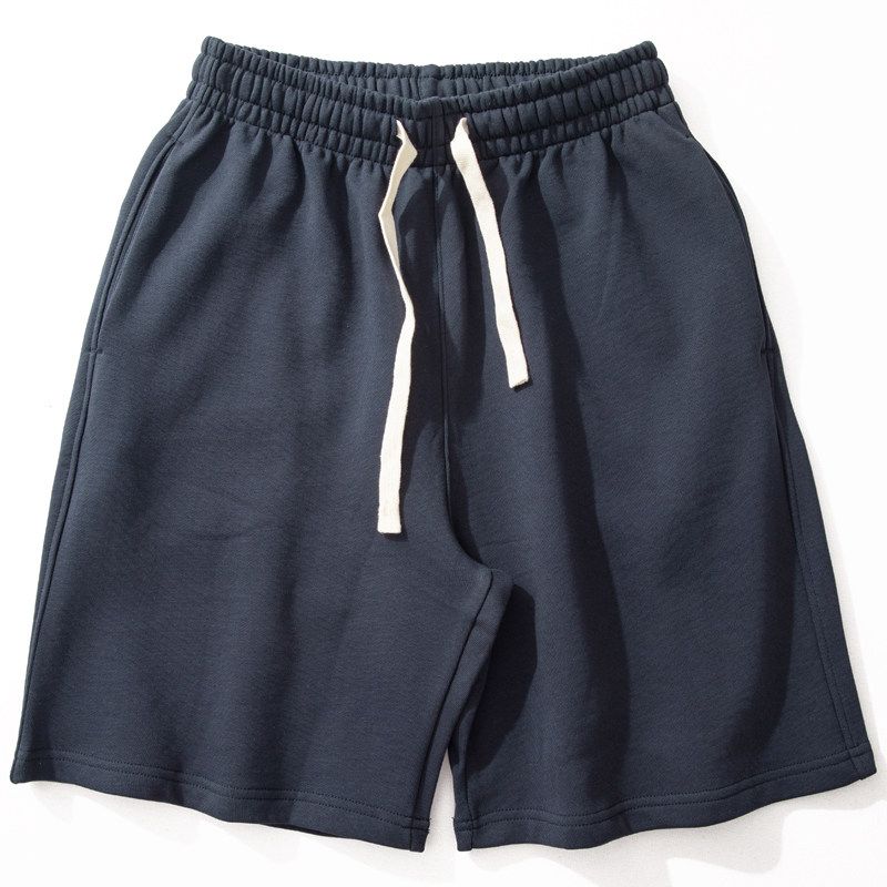 Men Pure Cotton Shorts Summer Thin Pure Cotton Breathable Sweatpants Trendy Loose Straight-leg Athleisure Cropped Pants for Men