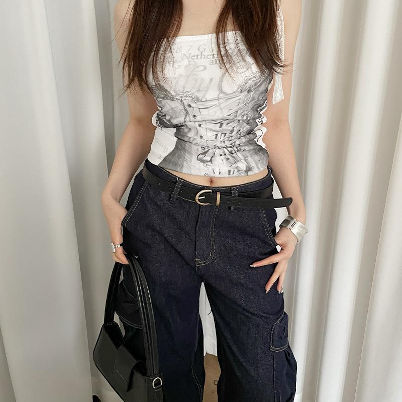 Belt Women's Crocodile Patterned Decorative Jeans with A Sense of Luxury Niche Design Slimming Casual Thin Belt Trendy