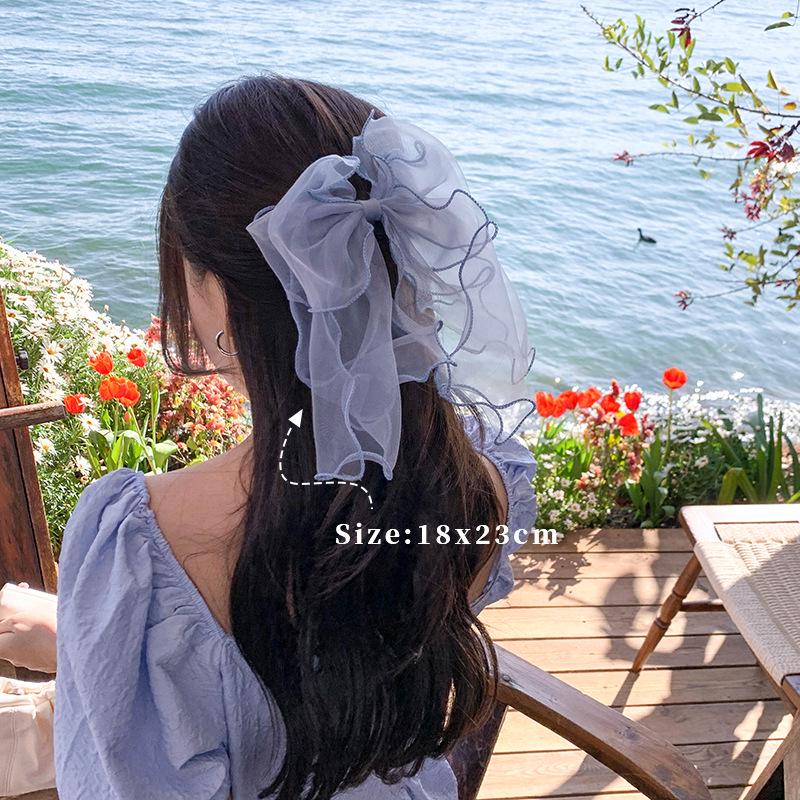 White Fairy Princess Hairpin Bow: Forest Style Ribbon Headdress