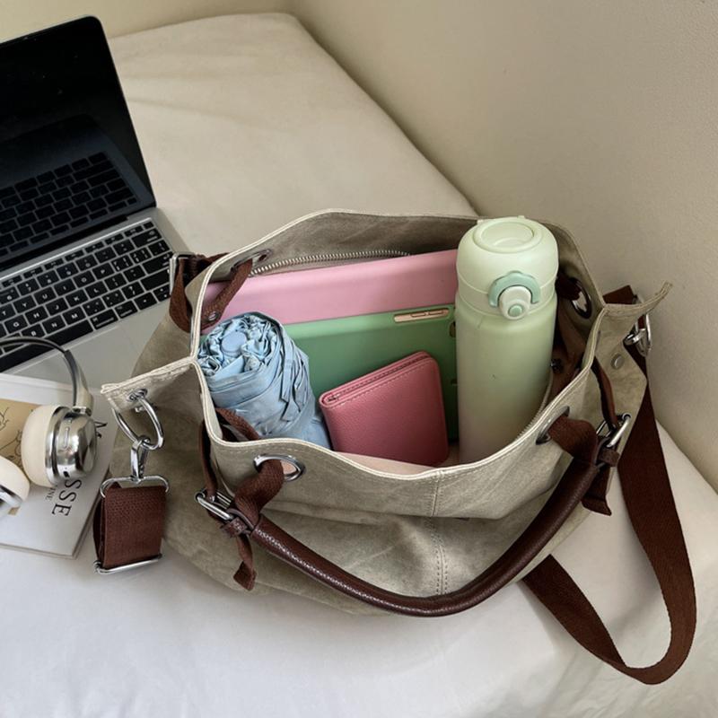 Yogodlns Fashion Minimalist PU Leather Shoulder Bag Casual Large Capacity Tote Bag For Women's Trendy Large Commuting Handbag