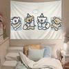 Cute Line Puppy Tapestry Wall Hanging Tapestry Art Deco Blanket Curtain Hanging At Home Bedroom Living Room Decor
