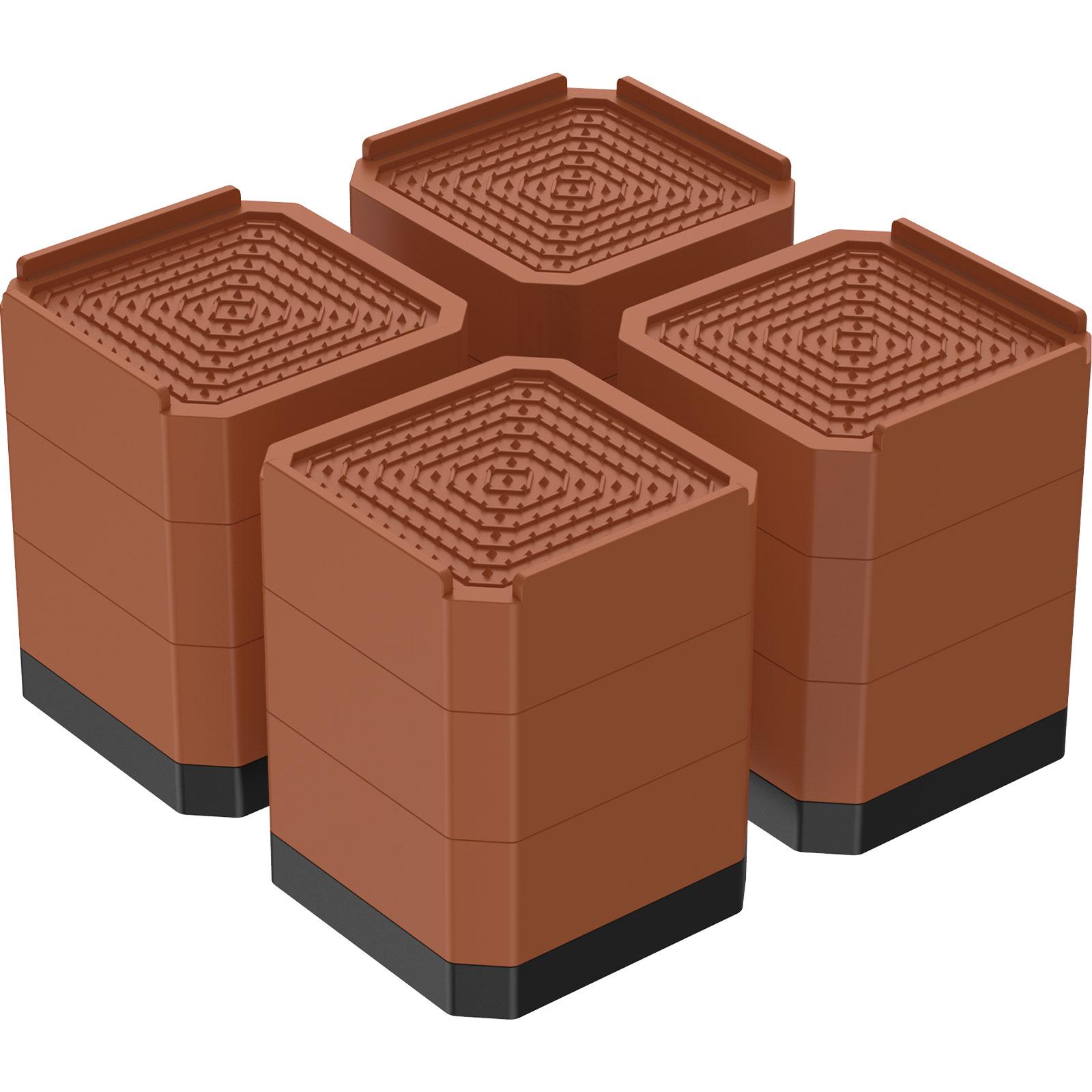 

4 шт. 3-слойные подставки для мебели, регулируемые, сверхпрочные, для кровати, стола, дивана, увеличивающие высоту, нескользящие, защитные ножки, удлинители ножек