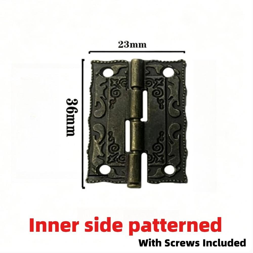 Cabinet Door Furniture Hinge 36*23mm Jewelry Wood Boxes Decorative Hinges Furniture Fittings +Screws +Storage Box