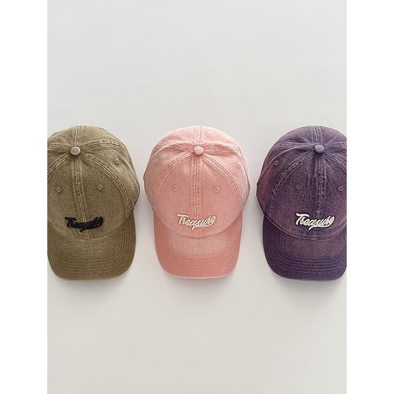 Baseball cap women's four seasons versatile heavy industry washed old embroidery cap deep top big head circumference hat men show small face