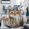 1 Stück Haustierkatzen-Aufdruck Flanelldecke, Hohe Qualität, Bequem für alle Jahreszeiten, Heimdekoration, Wärme und Komfort, Perfekt für Weihnachtsgeschenke