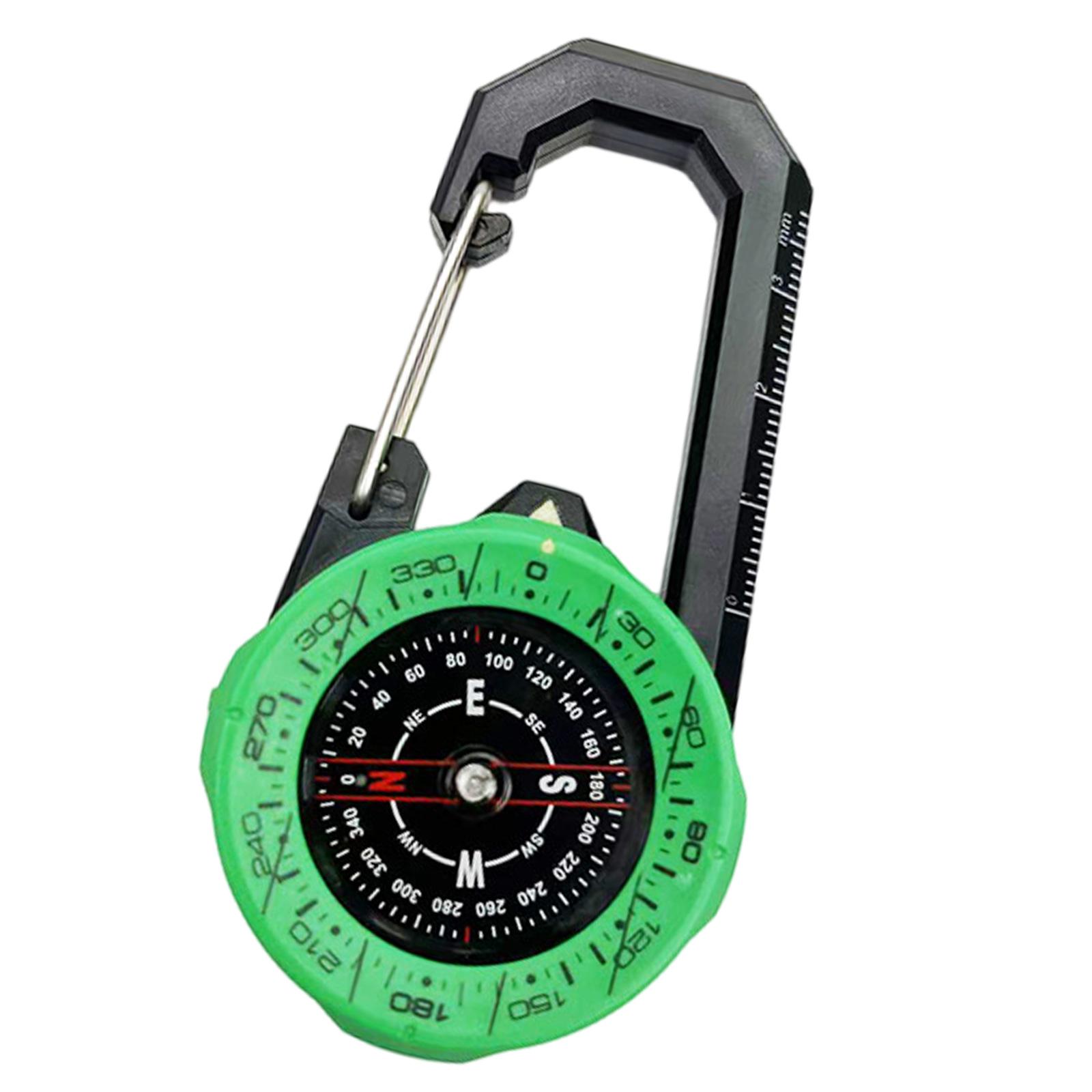 

Водонепроницаемый карабин-компас, портативный, для активного отдыха, направляющий, маленький карманный компас, аксессуар для пешего туризма зелёный