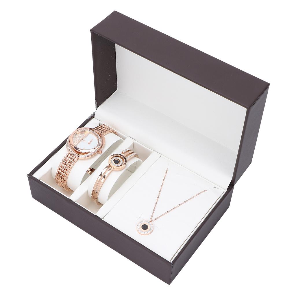 Business   Women Watch Bracelet Necklace Set Anniversary Birthday Gift Jewelry Set