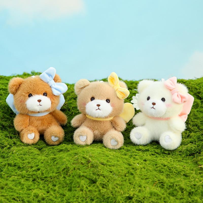Adorable Bow Cute Knot Teddy Bear Plush Keychain Soft Short Plush Pendant
