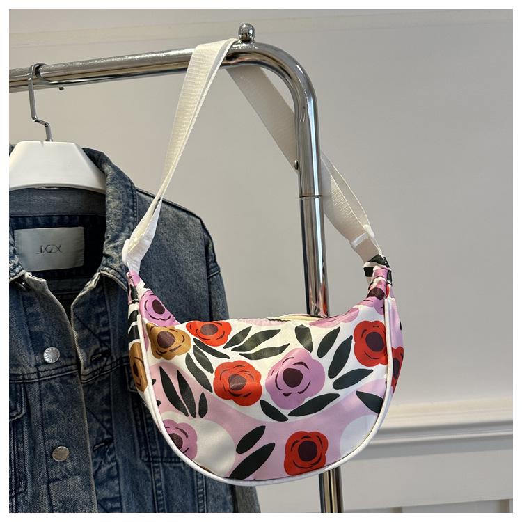 2025 Four Seasons Women's Striped Color Block Shoulder Bag - Fashionable, Large Capacity Crossbody Dumpling Bag