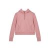 Solid Color Hooded Fleece Casual Sweatshirt for Women In Pink