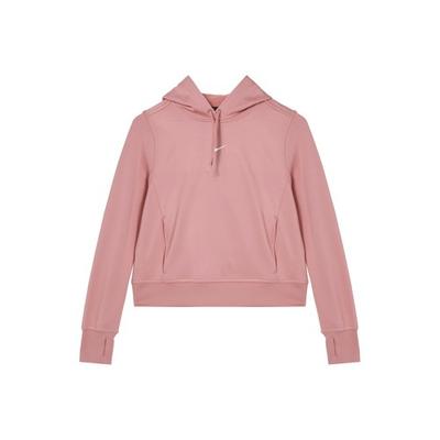 Solid Color Hooded Fleece Casual Sweatshirt for Women In Pink