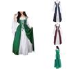 Stunning Women's Floor Length Renaissance Medieval Gown Featuring Off Shoulder Design And Elastic Waist