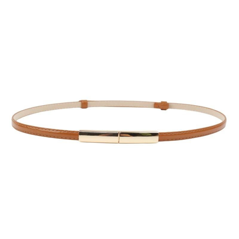 Cinturón de cuero genuino de moda para mujer, cinturón de diseñador con hebilla dorada ajustable, cinturón decorativo para pantalones vaqueros y vestidos.