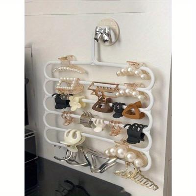 Porta Organizzatore Accessori Capelli Pinze Capelli 1/2/3 Livelli, Montato a Parete Grande Capacità Multi-Strato Portaoggetti per Pinzette Capelli e Fasce per Capelli da Dormitorio