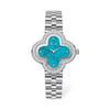 9758 Vierblättriges Kleeblatt Stahlarmband Uhrenarmband Damenuhr