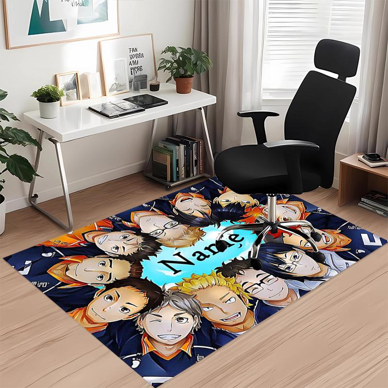 Custom Name Haikyu Printed Carpet, for Office Chair Living Room Bedroom Kitchen Room Decor Gifts.