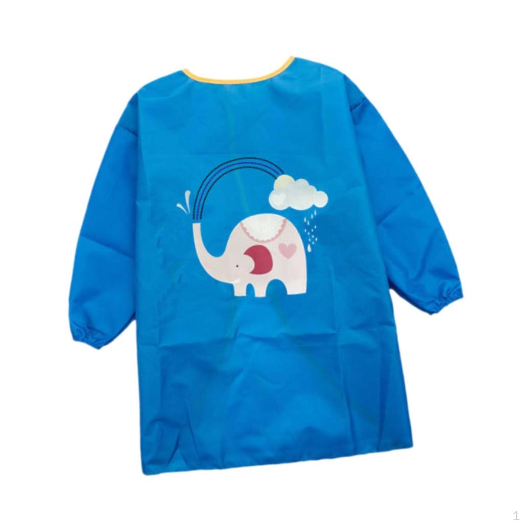 Children Art Smock Kids Apron Water Resistant Long Sleeves Feeding Bib Painting for