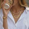 Youthway Elegant Twisted Imitation Pearl Necklace For Women  Gold Plated Stainless Steel Snake Chain Necklace Fashion Jewelry