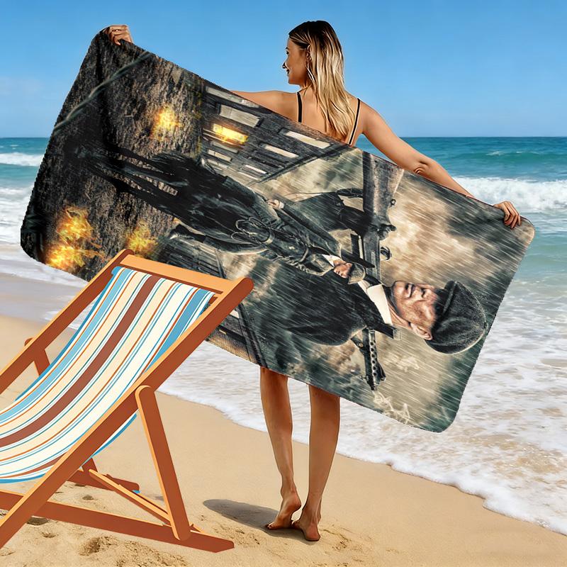 Peaky Blinders Print Beach Towel, Large Soft Quick Dry Towel for Beach Camping Swimming