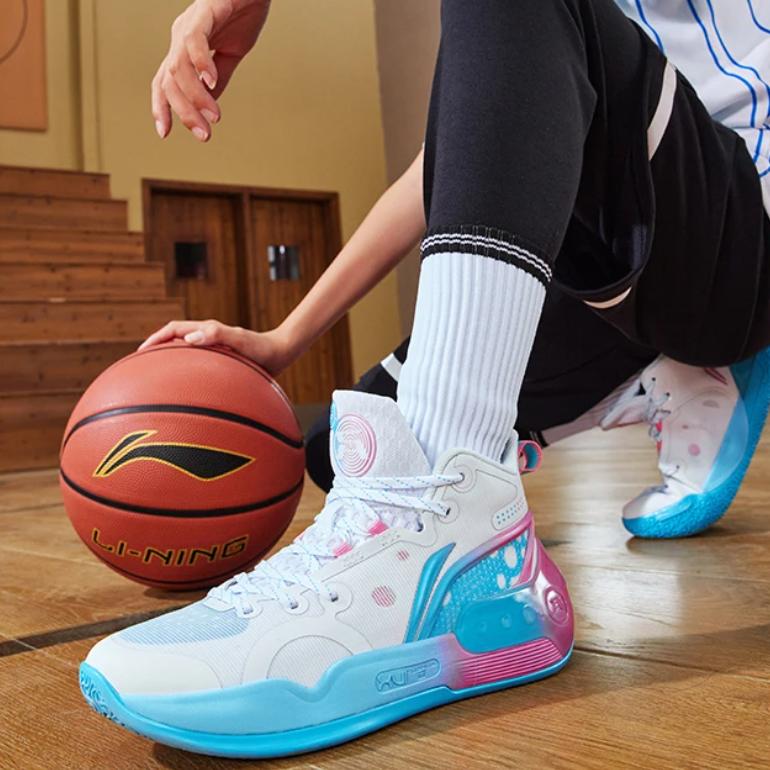 Li Ning Youth Yu Shuai 16 Mid Basketball Shoes Kids Basketball Shoes White YKBT012-1