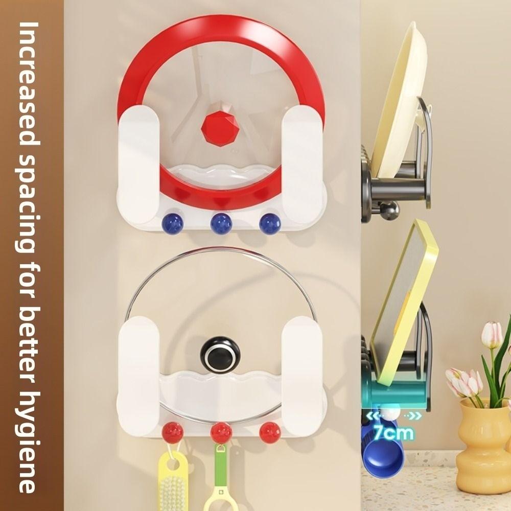 Rotatable Pot Lid Storage Rack Save Space Cabinet Pot Lid Organizer  Kitchen