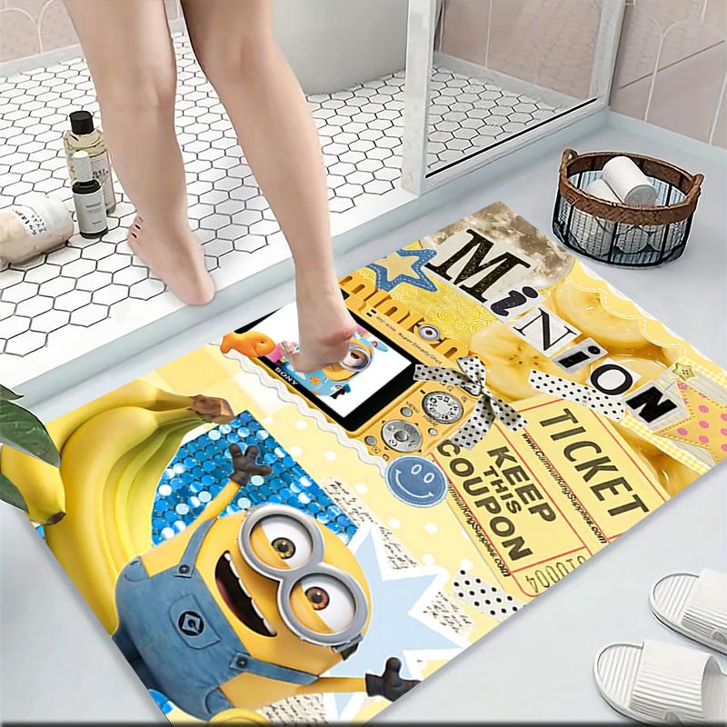 Minion Adventure Ticket Carpet Rug Soft Washable Antislip Home Living Room Sofa Mats Personalized Christmas Rug