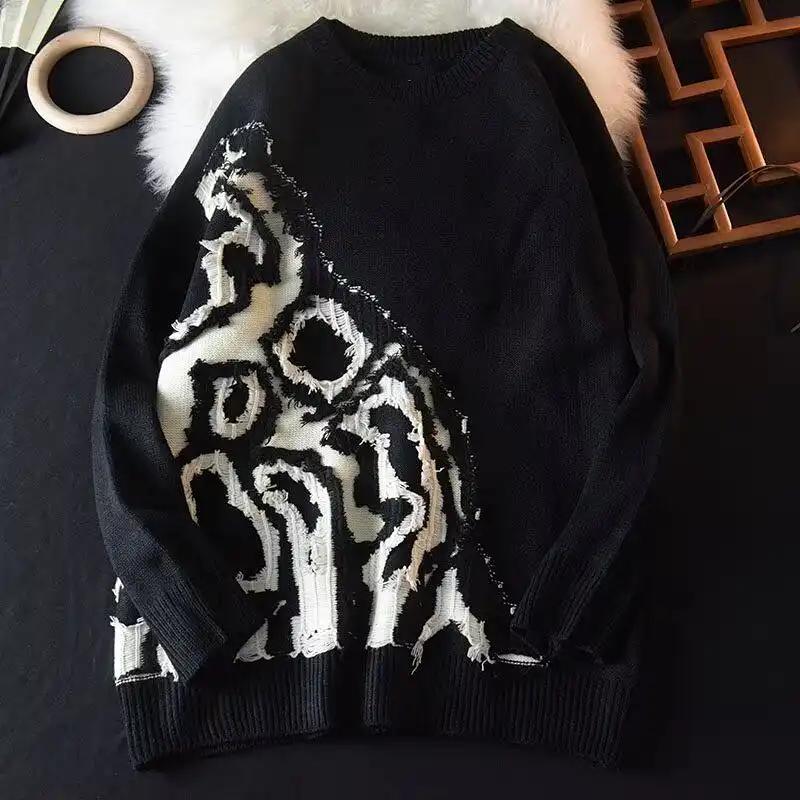 Herren Rundhals Strickpullover Trendig Stilvoll Herbst Winter Neuer Stil Basisschicht Mode Locker Vielseitiges Oberteil