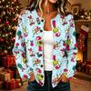 Women's Casual Christmas Print Long Sleeve Knit Button Front Cardigan Sweater Coat