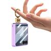 Samsung Z Flip7 Ultra-Thin PU Leather Folding Case with Ring Buckle