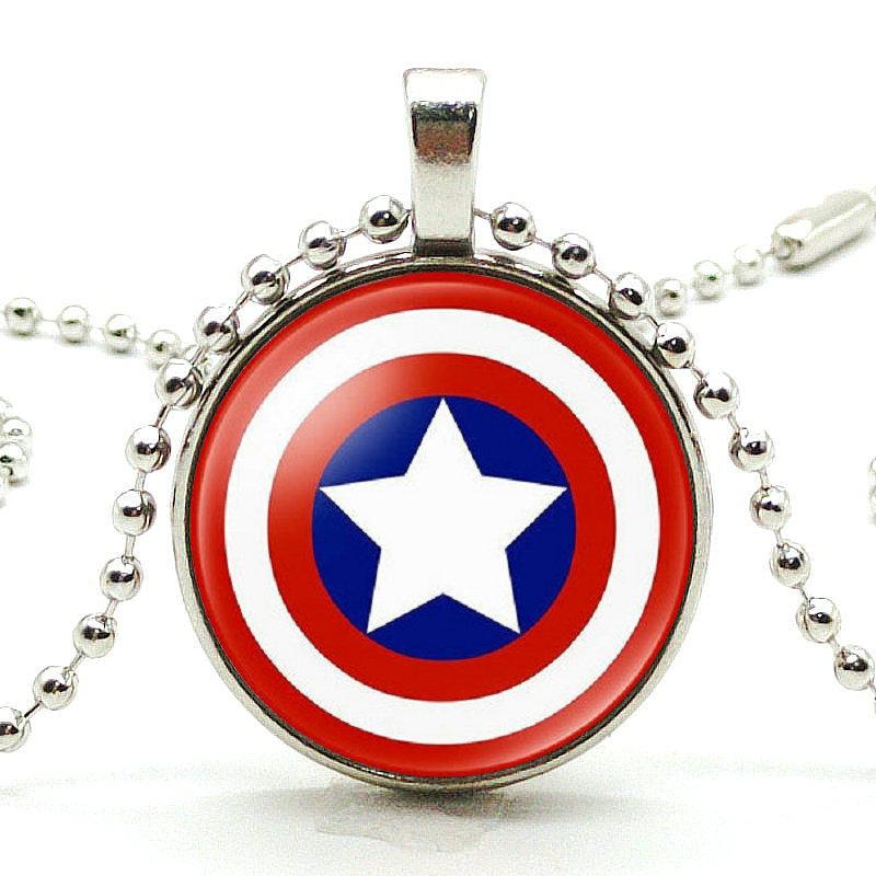 

Міжнародне срібне намисто-підвіска серії Marvel із Капітаном Америкою, Суперменом, Бетменом, значком і Каменем Часу
