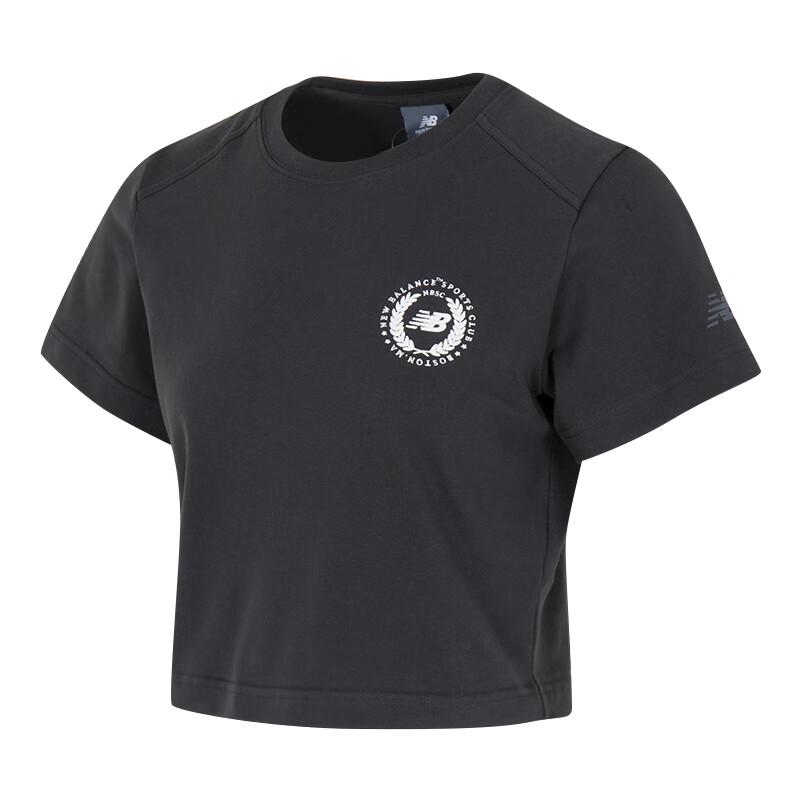 New Balance T Shirts Women s Black Gray Crew Neck Moderate Other NEF31302-DKG L