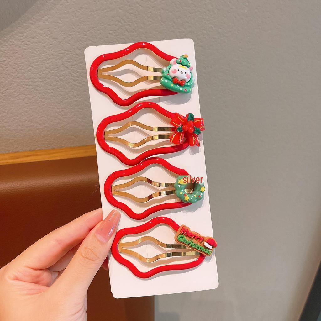 Jul Hårspännen Set: Söta tomte- och molnhårnålar för små flickor