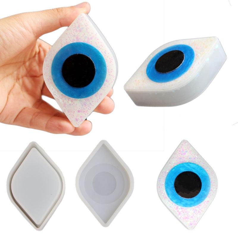 Box Resin Molds Silicone Jewelry Holder Molds Set for Triangle Shape Mold Blue Eye Trinket Holder for Case Epoxy Mold Wi
