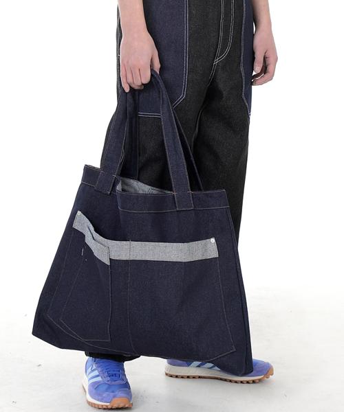 Saintcrew Walker & Builder Mega Big Denim Shoulder Bag Wbm-109 Indigo Brs