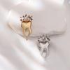 Delicate Teeth Brooch Diamond Inlay Crown Teeth Ornament Metal Badge Cute Pin