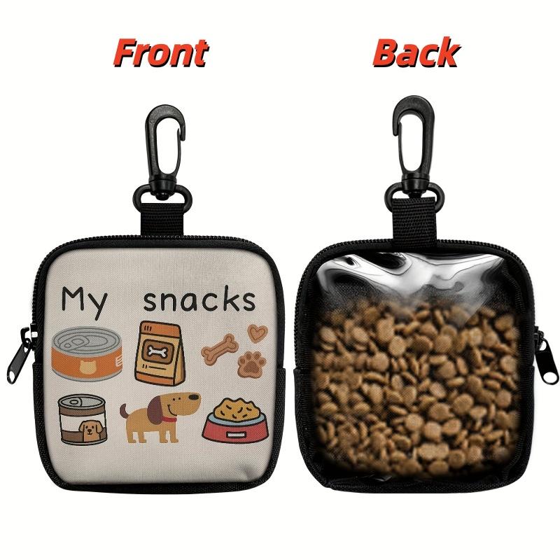 

1Pc Dog Print Dog Treat Bag with Hook and Zipper - Pet Training Set, Puppy Pet Training Walking Bag,Dog Training Accessories