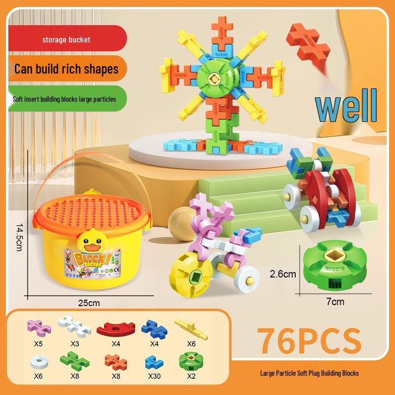 Children s Educational Soft Building Blocks - Brain-Teasing, DIY, Versatile Assembly Toy for Boys