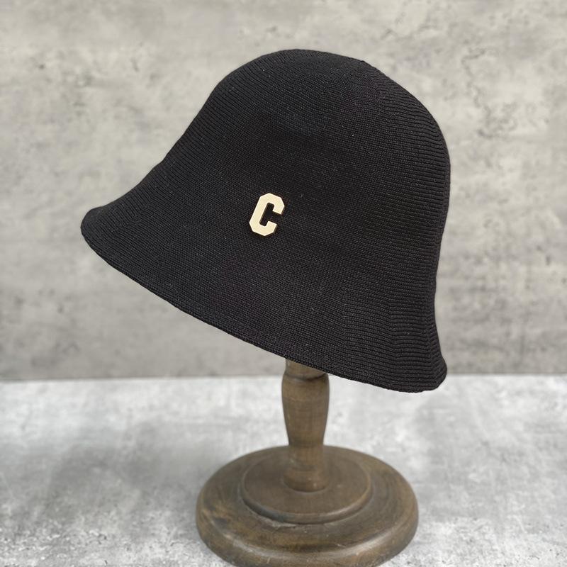 Японская плетеная дышащая шляпа-ведро с буквой C Женская Сезонная Ретро Повседневная Универсальная Шляпа-ведро Модная Шляпа-таз M（56-58cm）