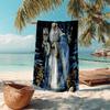 Ultra-Soft Beach Towel with Christmas Santa Claus Theme,Ideal for Pool - Camping, Diving - Perfect Travel Essential, Vibrant Beach Towel.
