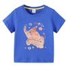 Girls TShirt Cute Elephant Print Short Sleeve Tee 100 Cotton Soft Breathable Summer Tops for Kids Children