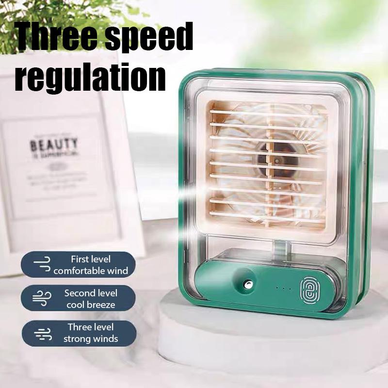Portable Humidifier Air Conditioners Fan USB Electric Hydrocooling Fan LED Night Light Water Mist 3 In 1 Air Humidifie for Home