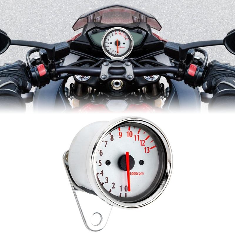 Edelstahl Tacho Motorrad Tachometer Motorrad Zubehör 13000 U/min Zähler mit LED-Hintergrundbeleuchtung Einfache Installation