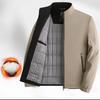 Dad's Winter Coat Black Gold Velvet Thickened Middle-aged Men's Stand-up Collar Jacket Autumn and Winter Tops