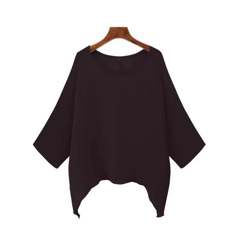 Summer New Style Ladies Irregular Sleeves Casual Round Neck All-match T-shirt