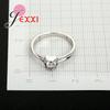 925 Silvers Personality Square Shaped Crystal Ring Beautiful Woman Man Wedding Engagement Jewelry
