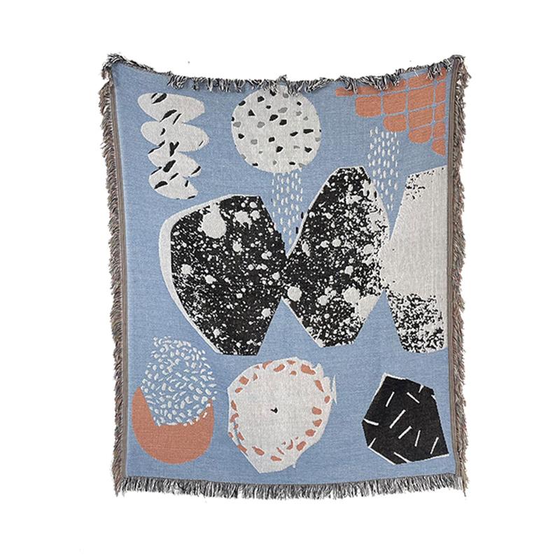 Jacquard Woven Throw Blanket Kids Adult Little Mermaid Blanket Rugs With Tassel