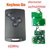Smart Card Car Key 4 Buttons PCF7945/PCF7953 4A Chip 433Mhz for Renault Clio 4 Captur Passive Keyless Go Entry Remote HandsFree